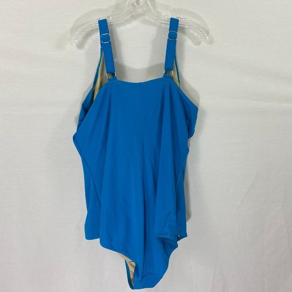 Swim 365 One Piece Swimsuit Blue 32 - Picture 4 of 10